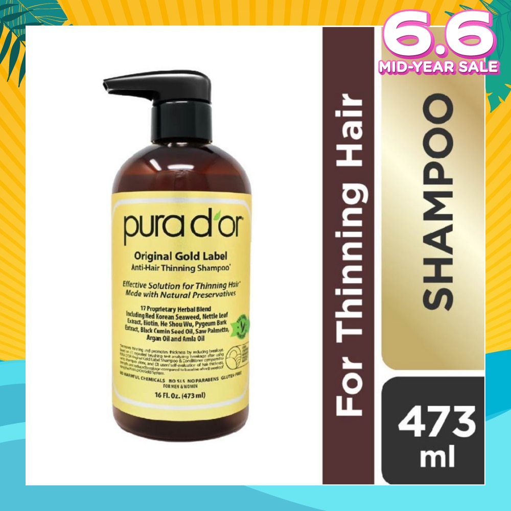 Original Gold Label Anti-Hair Thinning Shampoo (Made with Natural Preservatives) 473ml