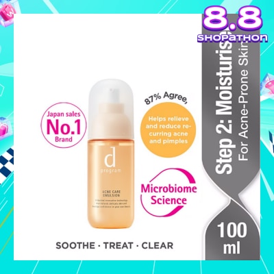 D PROGRAM Acne Care Emulsion Moisturiser For Acne Prone Skin (Helps Relieve Reduce Recurring Acne Pimples) 100ml