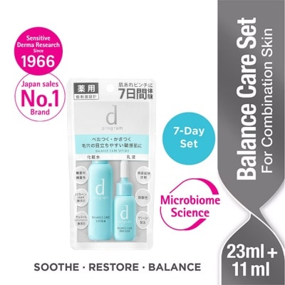 D PROGRAM 7-Day Balance Care Set consist Balance Care Lotion 23ml + Balance Care Emulsion 11ml (For Combination Skin)