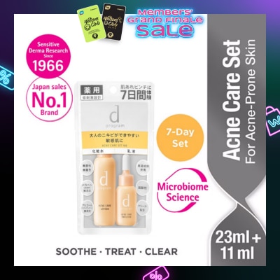 D PROGRAM 7-Day Acne Care Set consist Acne Care Lotion 23ml + Acne Care Emulsion 11ml (For Acne Prone Skin)