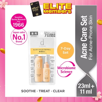 D PROGRAM 7-Day Acne Care Set consist Acne Care Lotion 23ml + Acne Care Emulsion 11ml (For Acne Prone Skin)