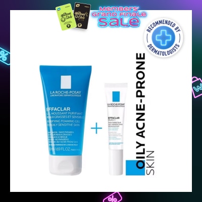 LA ROCHE-POSAY Effaclar Acne Skinsaver Daily Anti-Acne Care Kit with Effaclar Purifying Gel 50ml + Effaclar Duo+ 15ml (For Acne Prone Skin) 1s