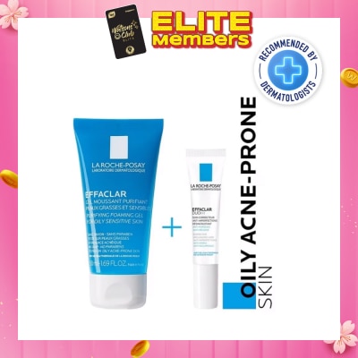 LA ROCHE-POSAY Effaclar Acne Skinsaver Daily Anti-Acne Care Kit with Effaclar Purifying Gel 50ml + Effaclar Duo+ 15ml (For Acne Prone Skin) 1s