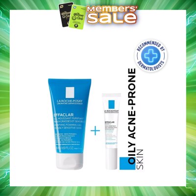 LA ROCHE-POSAY - Effaclar Acne Skinsaver Daily Anti-Acne Care Kit with Effaclar Purifying Gel 50ml + Effaclar Duo+ 15ml (For Acne Prone Skin) 1s