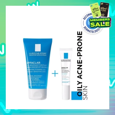 LA ROCHE-POSAY Effaclar Acne Skinsaver Daily Anti-Acne Care Kit with Effaclar Purifying Gel 50ml + Effaclar Duo+ 15ml (For Acne Prone Skin) 1s