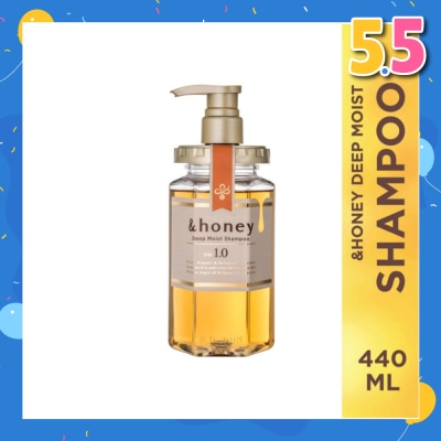 &HONEY Deep Moist Shampoo Organic & Botanical (Repair Damaged Hair + Smooth Out Rough Hair + Moisturises & Nourish) 440ml