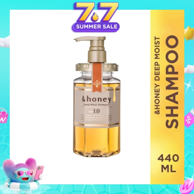 &HONEY - Deep Moist Shampoo Organic & Botanical (Repair Damaged Hair + Smooth Out Rough Hair + Moisturises & Nourish) 440ml