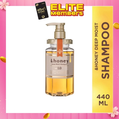 &HONEY Deep Moist Shampoo Organic & Botanical (Repair Damaged Hair + Smooth Out Rough Hair + Moisturises & Nourish) 440ml