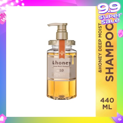&HONEY Deep Moist Shampoo Organic & Botanical (Repair Damaged Hair + Smooth Out Rough Hair + Moisturises & Nourish) 440ml