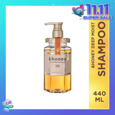 &HONEY Deep Moist Shampoo Organic & Botanical (Repair Damaged Hair + Smooth Out Rough Hair + Moisturises & Nourish) 440ml
