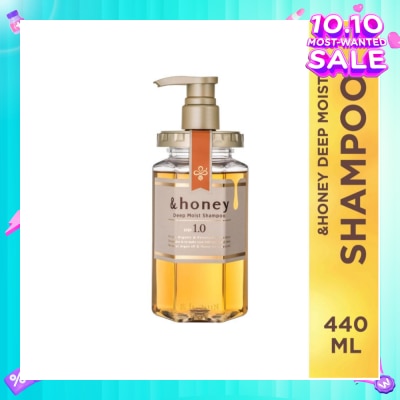 &HONEY Deep Moist Shampoo Organic & Botanical (Repair Damaged Hair + Smooth Out Rough Hair + Moisturises & Nourish) 440ml