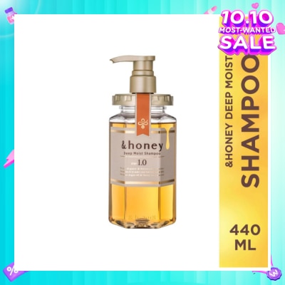 &HONEY Deep Moist Shampoo Organic & Botanical (Repair Damaged Hair + Smooth Out Rough Hair + Moisturises & Nourish) 440ml