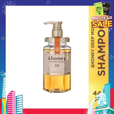 &HONEY Deep Moist Shampoo Organic & Botanical (Repair Damaged Hair + Smooth Out Rough Hair + Moisturises & Nourish) 440ml