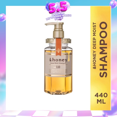 &HONEY - Deep Moist Shampoo Organic & Botanical (Repair Damaged Hair + Smooth Out Rough Hair + Moisturises & Nourish) 440ml