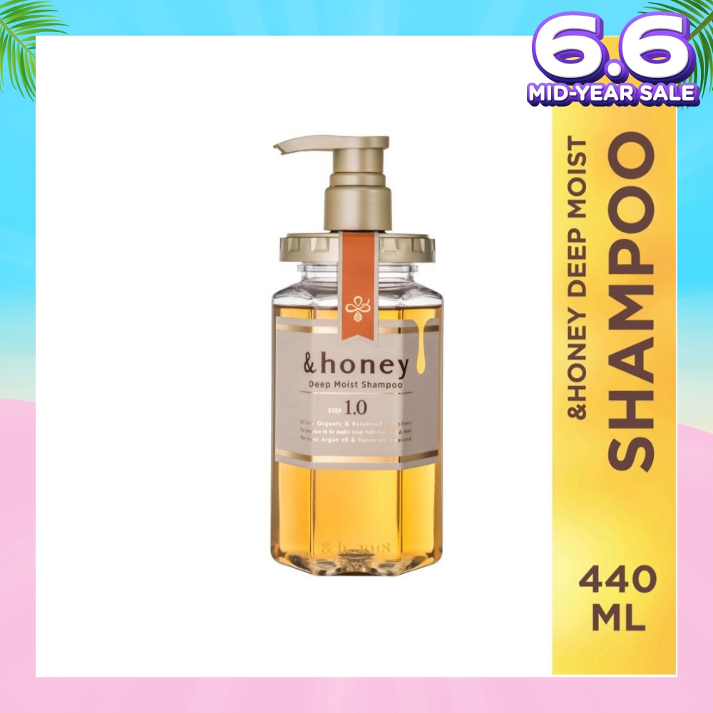 Deep Moist Shampoo Organic & Botanical (Repair Damaged Hair + Smooth Out Rough Hair + Moisturises & Nourish) 440ml