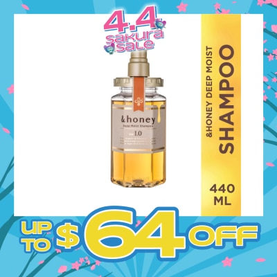 &HONEY - Deep Moist Shampoo Organic & Botanical (Repair Damaged Hair + Smooth Out Rough Hair + Moisturises & Nourish) 440ml