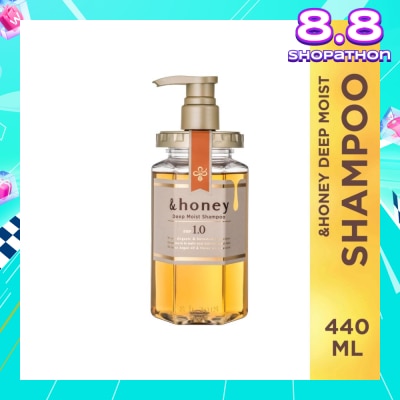 &HONEY Deep Moist Shampoo Organic & Botanical (Repair Damaged Hair + Smooth Out Rough Hair + Moisturises & Nourish) 440ml