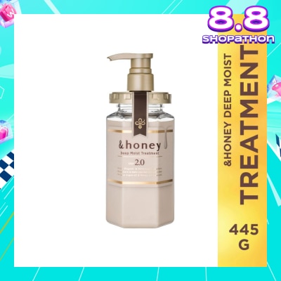 &HONEY Deep Moist Treatment Organic & Botanical (Repair Damaged Hair + Smooth Out Rough Hair + Moisturises & Nourish) 445g