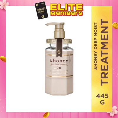 &HONEY Deep Moist Treatment Organic & Botanical (Repair Damaged Hair + Smooth Out Rough Hair + Moisturises & Nourish) 445g