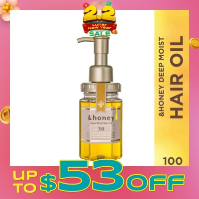 &HONEY Deep Moist Hair Oil Organic & Botanical (Repair Damaged Hair + Smooth Out Rough Hair + Moisturises & Nourish) 100ml