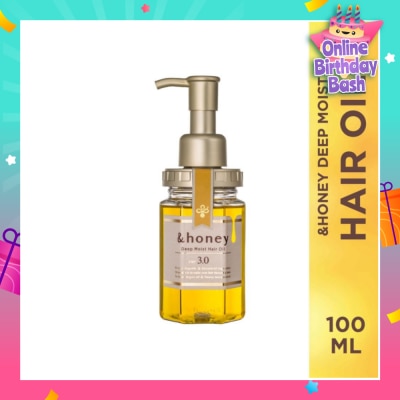 &HONEY Deep Moist Hair Oil Organic & Botanical (Repair Damaged Hair + Smooth Out Rough Hair + Moisturises & Nourish) 100ml
