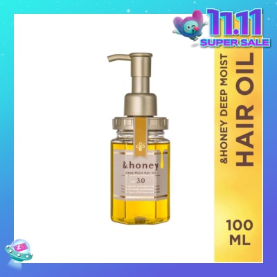 &HONEY Deep Moist Hair Oil Organic & Botanical (Repair Damaged Hair + Smooth Out Rough Hair + Moisturises & Nourish) 100ml