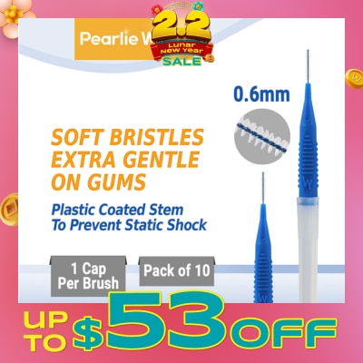 PEARLIE WHITE® Compact Interdental Brush Extra Soft Bristles XXXS 0.6mm 10s