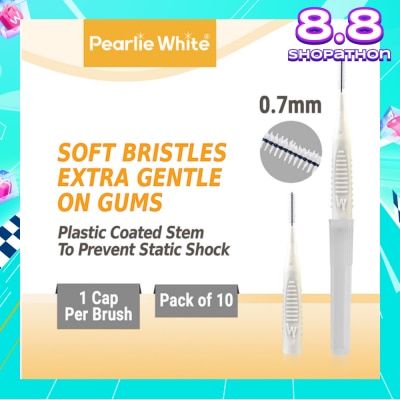 PEARLIE WHITE® Compact Interdental Brush Extra Soft Bristles XXS 0.7mm 10s
