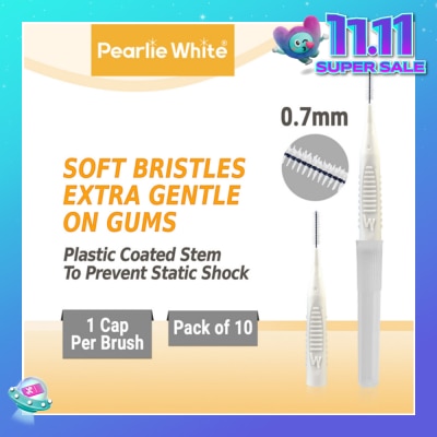 PEARLIE WHITE® Compact Interdental Brush Extra Soft Bristles XXS 0.7mm 10s