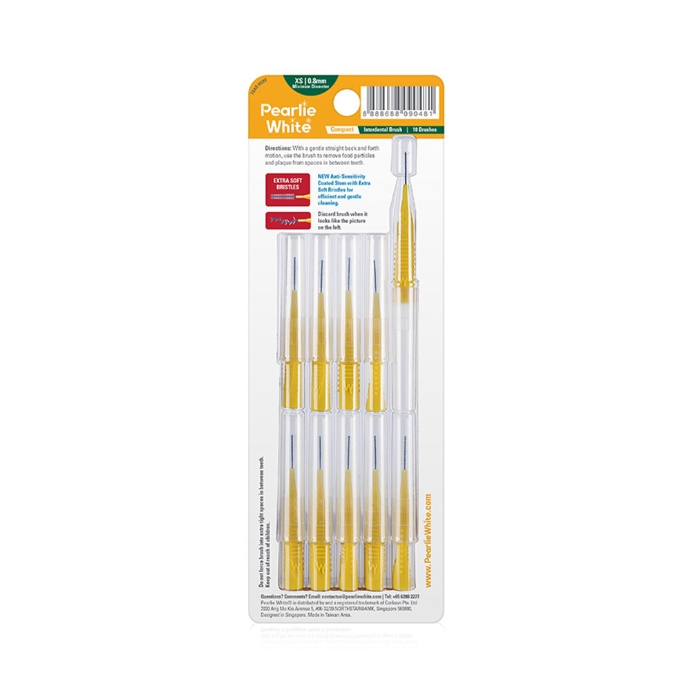 Compact Interdental Brush Extra Soft Bristles XS 0.8mm 10s