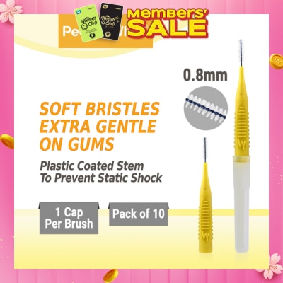 PEARLIE WHITE® Compact Interdental Brush Extra Soft Bristles XS 0.8mm 10s