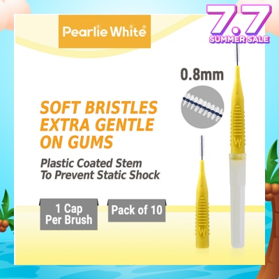 PEARLIE WHITE® Compact Interdental Brush Extra Soft Bristles XS 0.8mm 10s