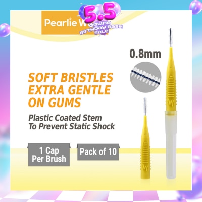 PEARLIE WHITE® - Compact Interdental Brush Extra Soft Bristles XS 0.8mm 10s