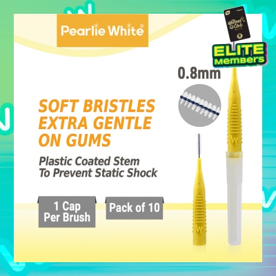 PEARLIE WHITE® Compact Interdental Brush Extra Soft Bristles XS 0.8mm 10s