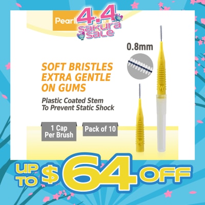 PEARLIE WHITE® - Compact Interdental Brush Extra Soft Bristles XS 0.8mm 10s