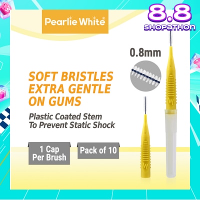 PEARLIE WHITE® Compact Interdental Brush Extra Soft Bristles XS 0.8mm 10s