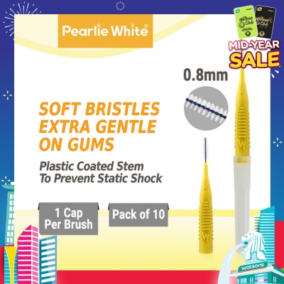 PEARLIE WHITE® Compact Interdental Brush Extra Soft Bristles XS 0.8mm 10s