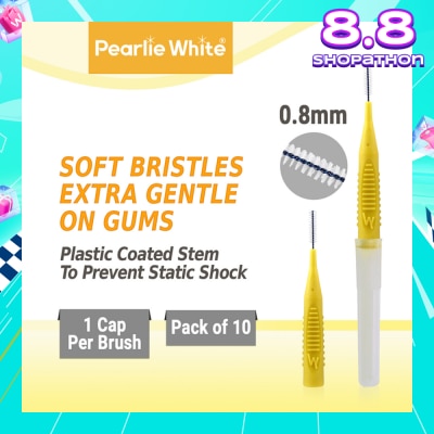 PEARLIE WHITE® Compact Interdental Brush Extra Soft Bristles XS 0.8mm 10s