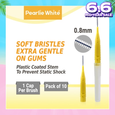 PEARLIE WHITE® Compact Interdental Brush Extra Soft Bristles XS 0.8mm 10s