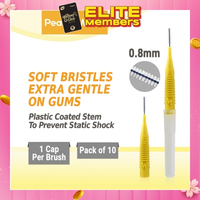 PEARLIE WHITE® Compact Interdental Brush Extra Soft Bristles XS 0.8mm 10s