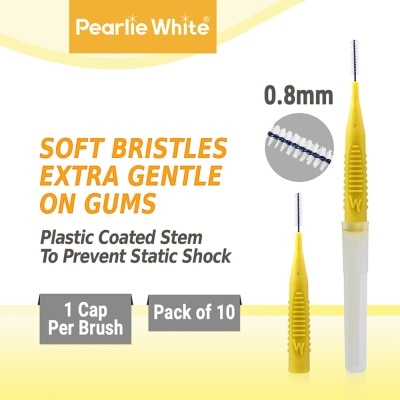 PEARLIE WHITE® Compact Interdental Brush Extra Soft Bristles XS 0.8mm 10s