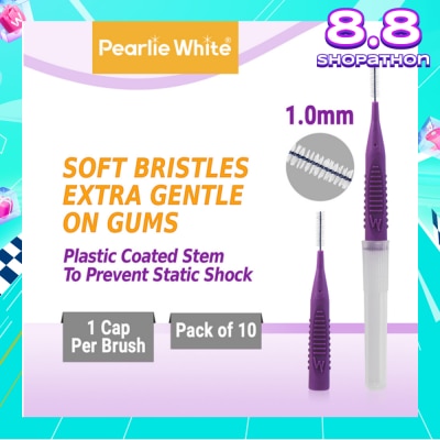 PEARLIE WHITE® Compact Interdental Brush Extra Soft Bristles S 1.0mm 10s