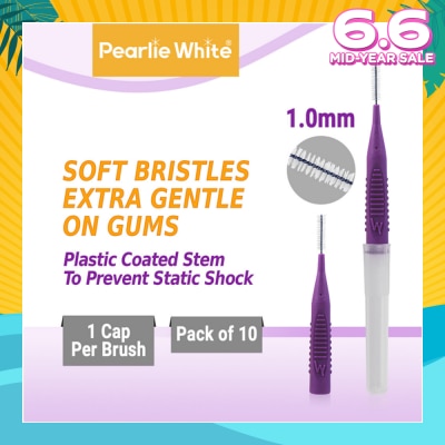PEARLIE WHITE® Compact Interdental Brush Extra Soft Bristles S 1.0mm 10s