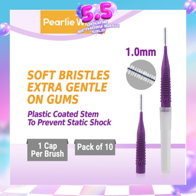 PEARLIE WHITE® - Compact Interdental Brush Extra Soft Bristles S 1.0mm 10s