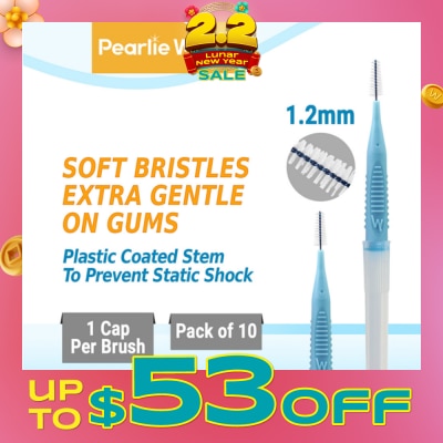 PEARLIE WHITE® Compact Interdental Brush Extra Soft Bristles M 1.2mm 10s
