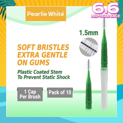 PEARLIE WHITE® Compact Interdental Brush Extra Soft Bristles L 1.5mm 10s