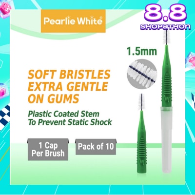 PEARLIE WHITE® Compact Interdental Brush Extra Soft Bristles L 1.5mm 10s