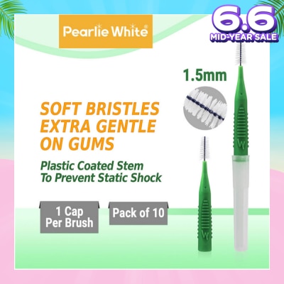 PEARLIE WHITE® Compact Interdental Brush Extra Soft Bristles L 1.5mm 10s