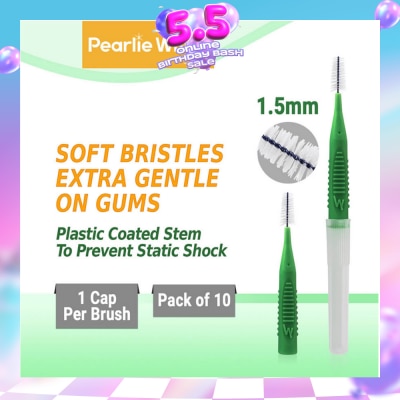 PEARLIE WHITE® - Compact Interdental Brush Extra Soft Bristles L 1.5mm 10s