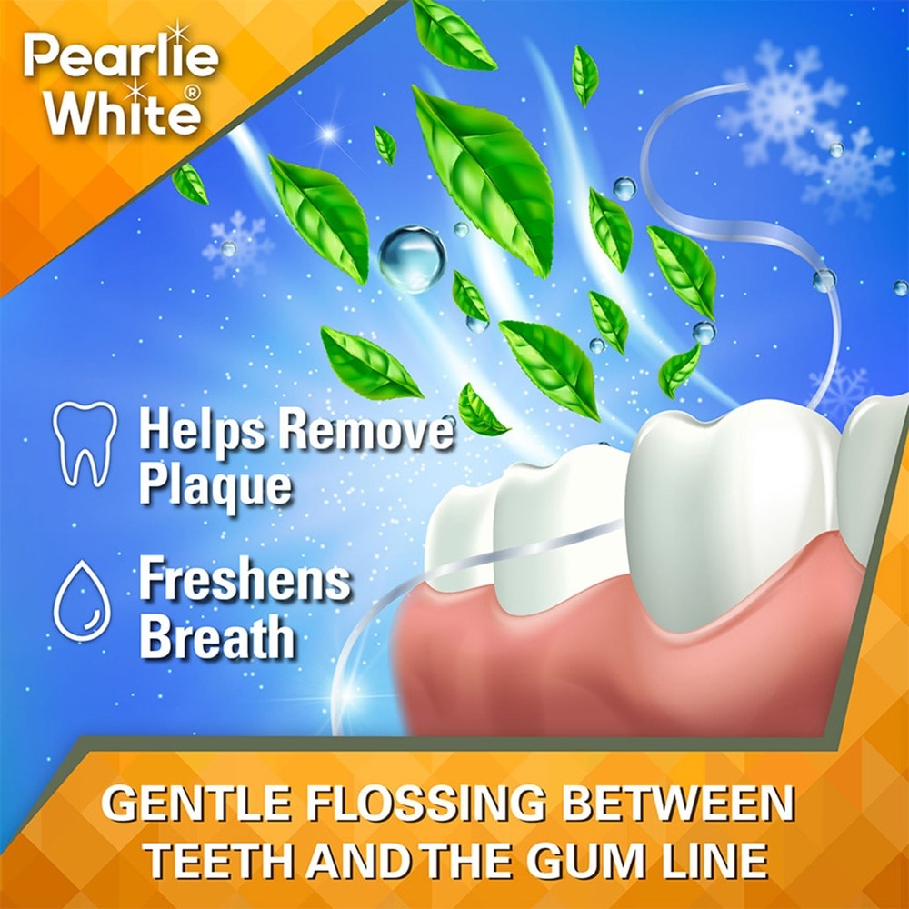 Pearlie White FlossCare Hi-Tech Waxed Fresh Mint Dental Floss 50m<BR>